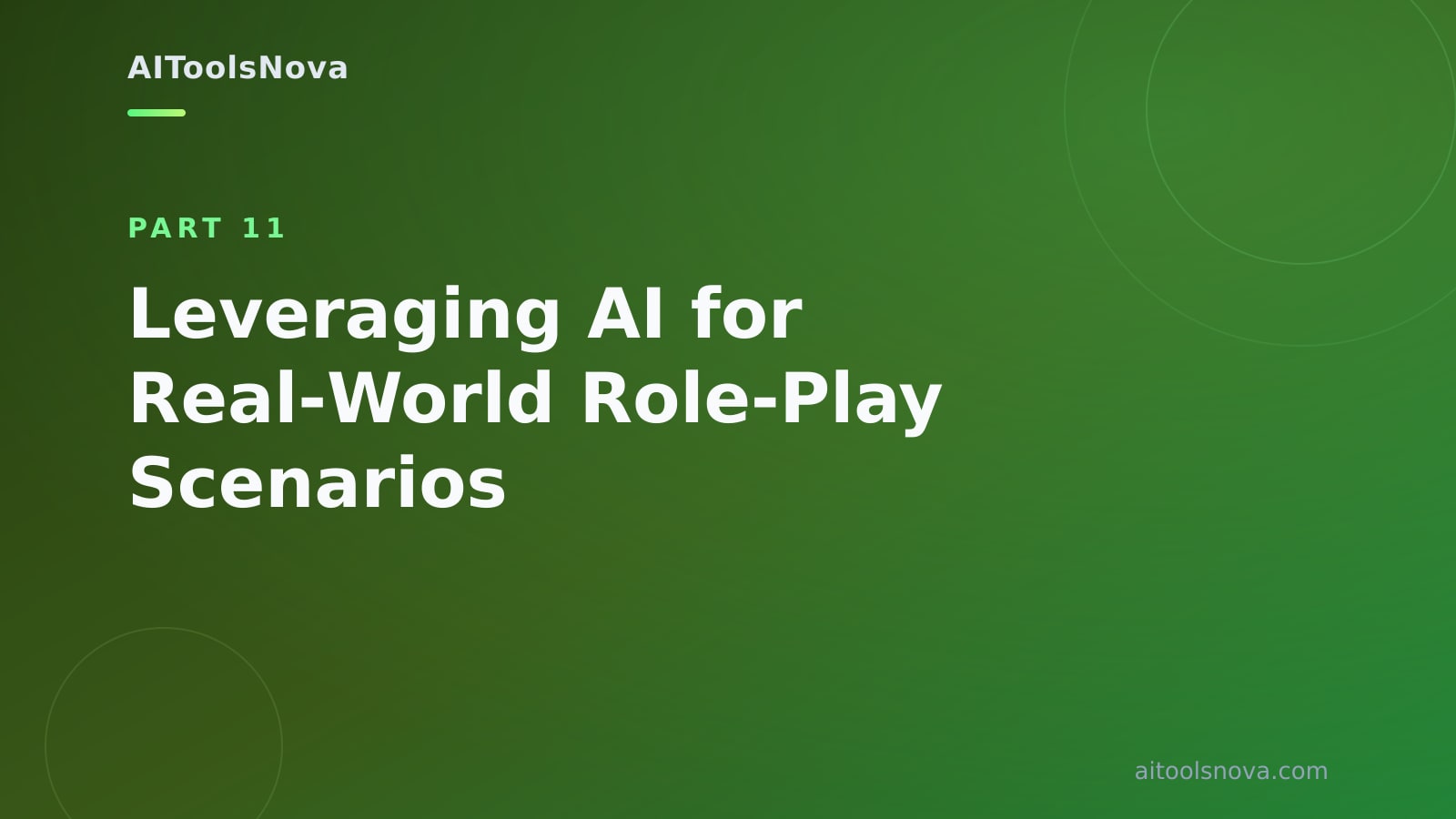 Leveraging AI for Real‑World Role‑Play Scenarios