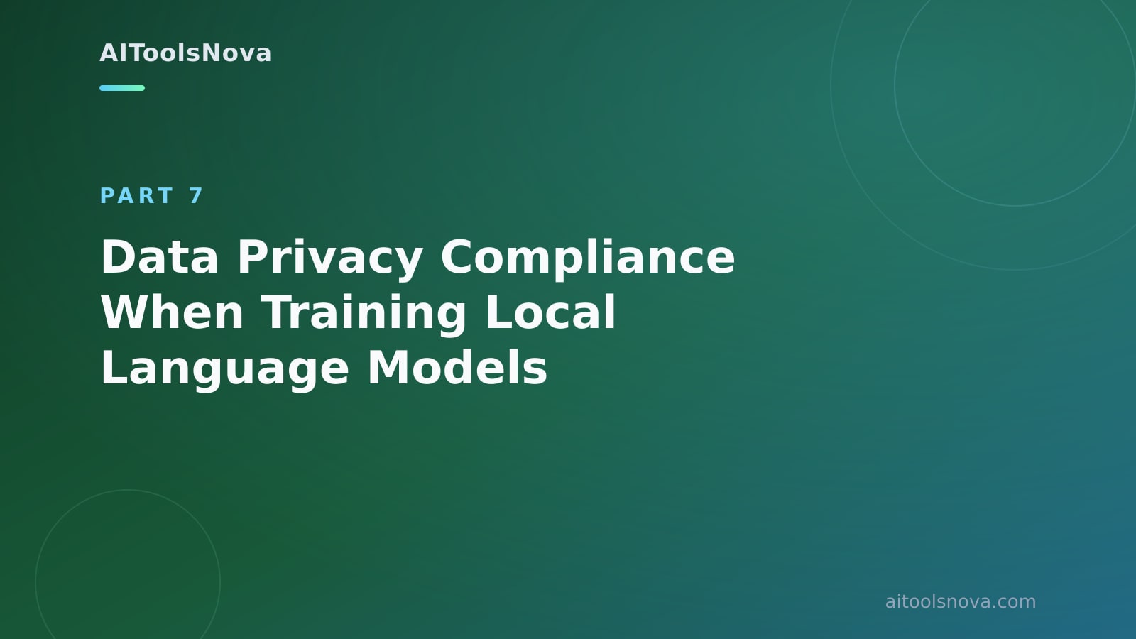 Data Privacy Compliance When Training Local Language Models