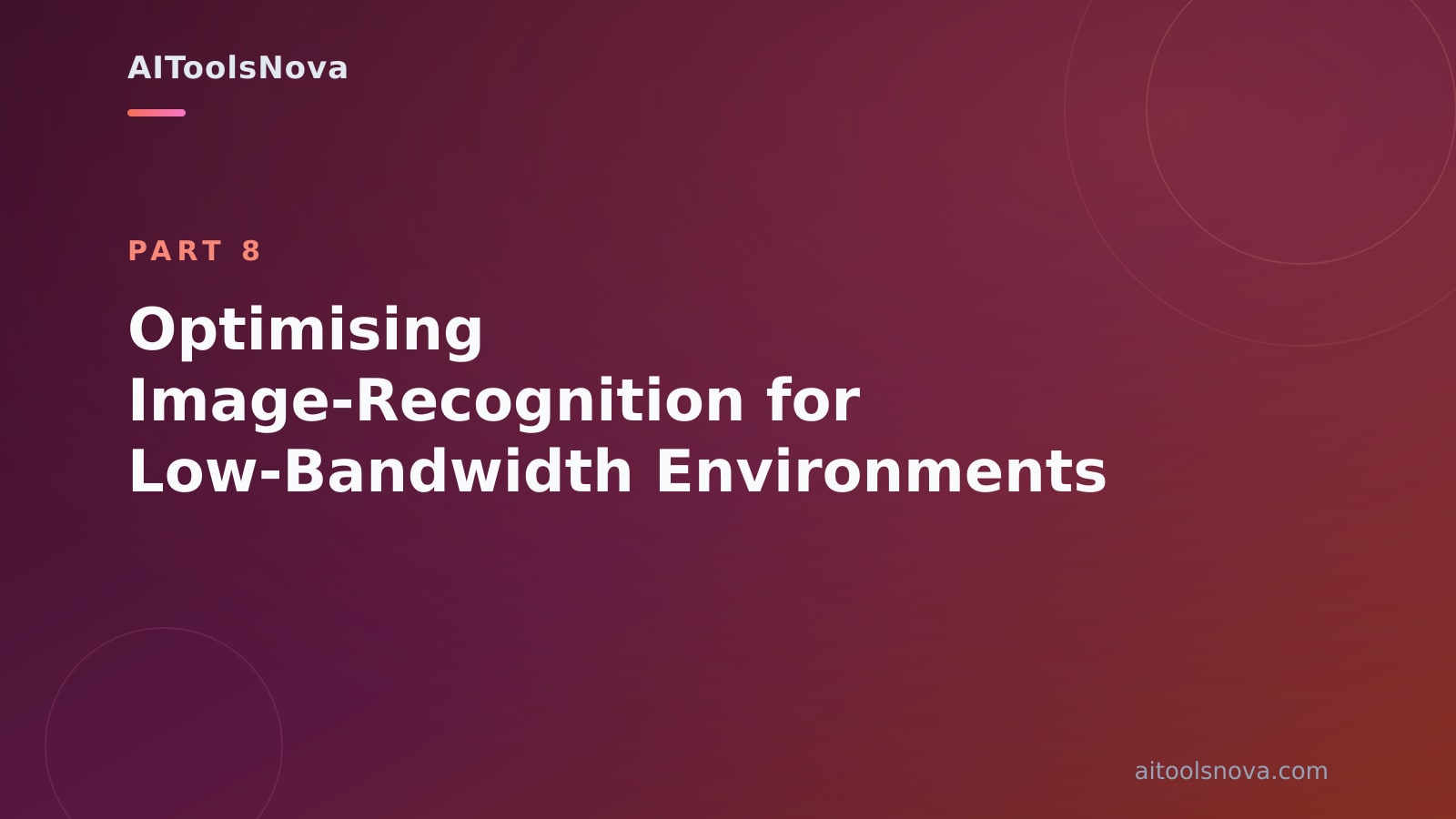 Optimising Image‑Recognition for Low‑Bandwidth Environments