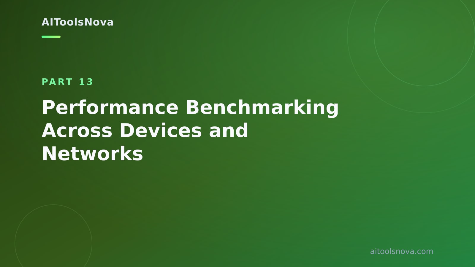 Performance Benchmarking Across Devices and Networks